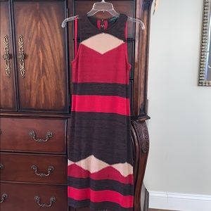 Women’s Ralph Lauren dress red, tan, brown.